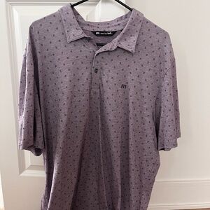 Travis Mathew Lavender Patterned Polo Shirt